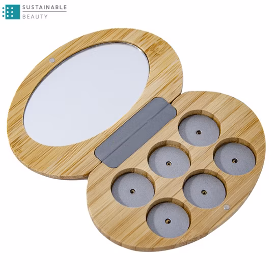 Custodia per ombretti vuota in bambù cosmetica magnetica ecologica